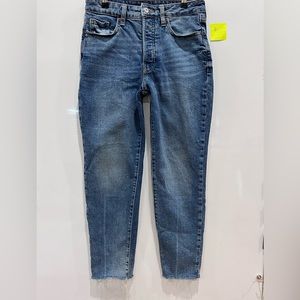 Old Navy Sz 4 petite O.G. Straight high rise jeans smooth pockets button fly